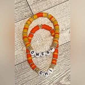 Omega Chi Heishi Bead Bracelets set of 2